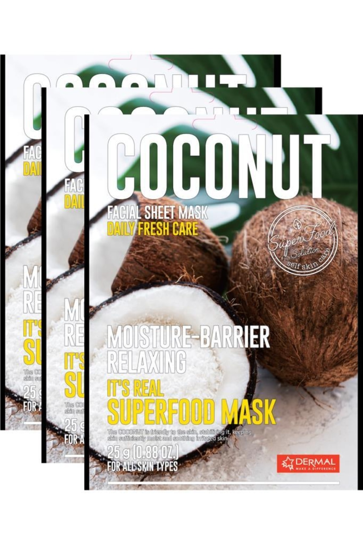 Dermal Relaxing and Barrier Strengthening Coconut Mask 25gr Set of 3