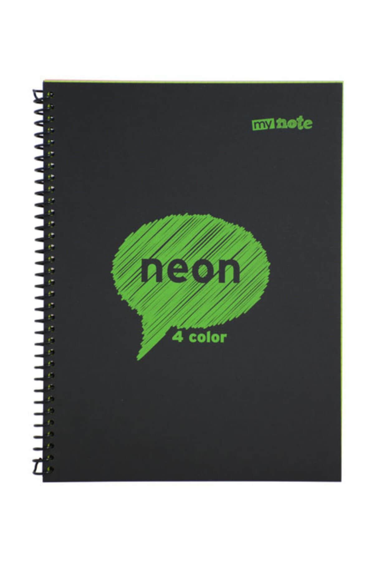 Mynote-Neon Notebook Spiral 4 Colors Cover 80yp Striped A4 1