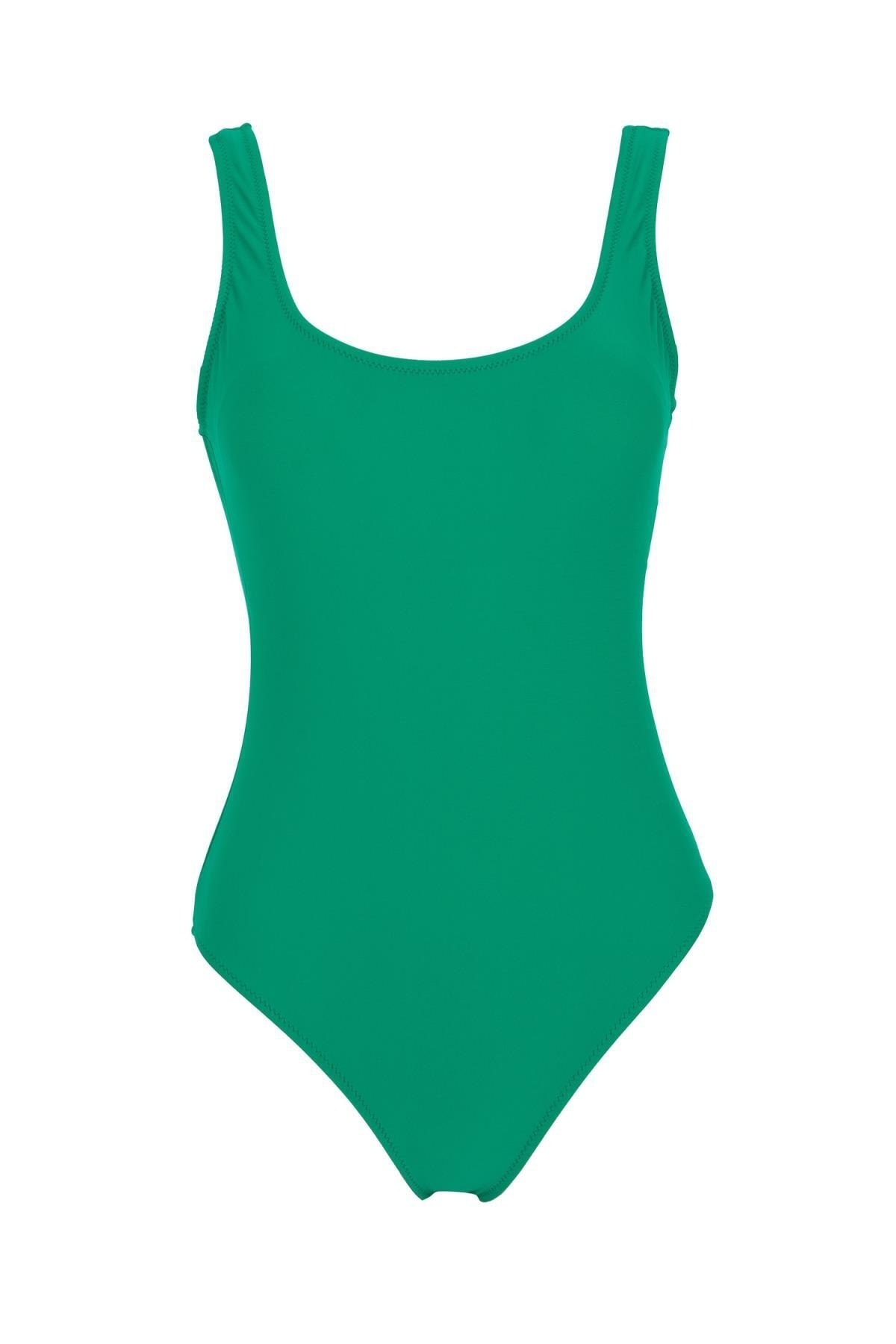 DeFacto Badeanzug Grün Unifarben