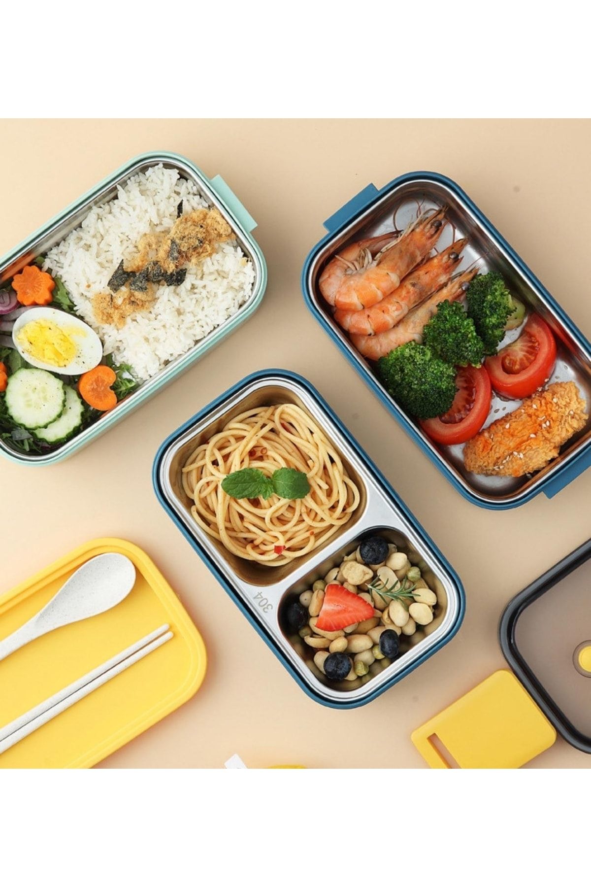 ست ظروف کمپینگ قرمز BENTO 1400ML Lunchbox مجموعه جدید دو Forele 2 جعبه غذاخوری اکسپدیشن فولادی Vagonlife