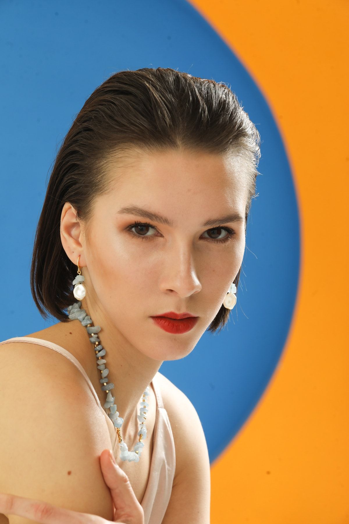 Aquamarine necklace deals and earring set