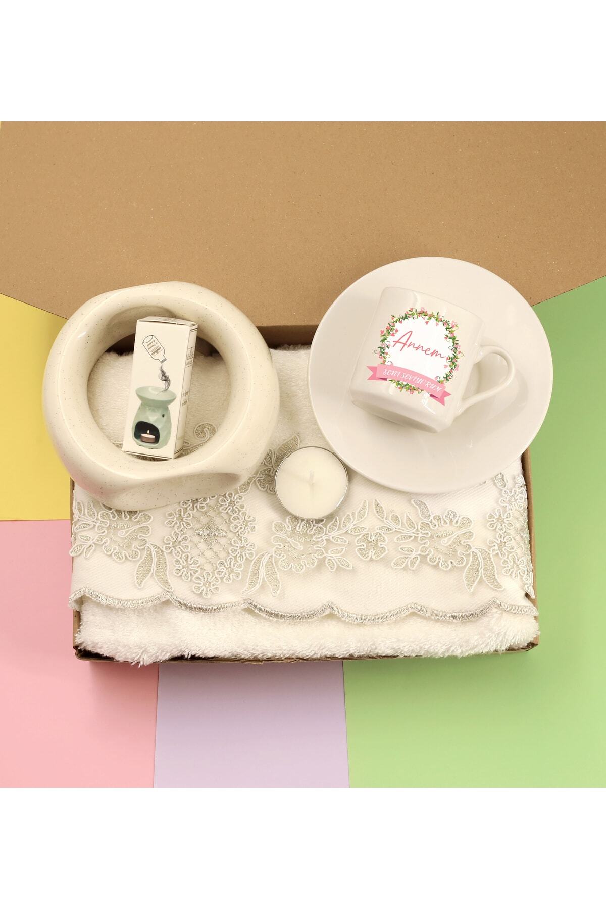Special 'Mom' Printed Cup & Ring Censer & Scent & Towel Gift Set for Mother's Day