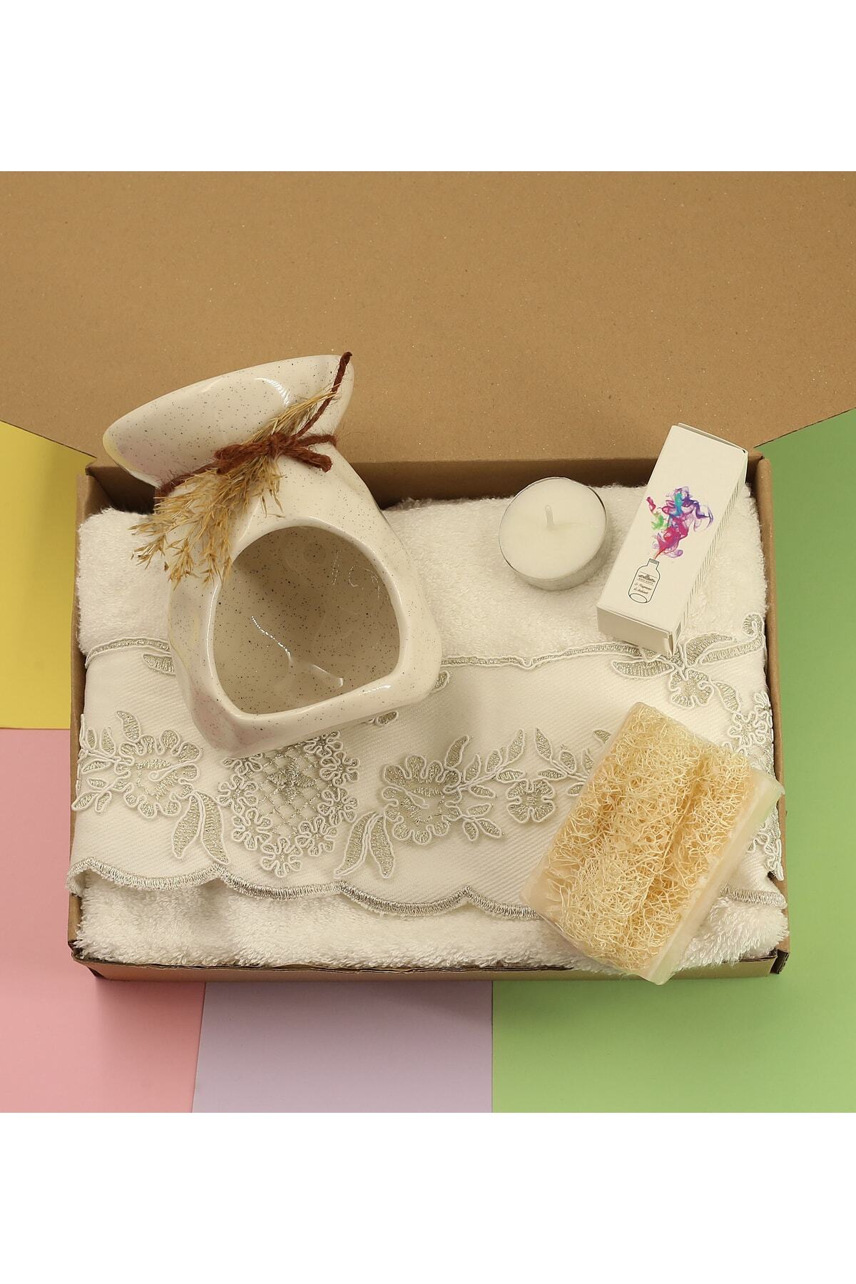 Special Mother's Day Incense Burner & Censer Essence & Bamboo Towel & Natural Fiber Soap Gift Set