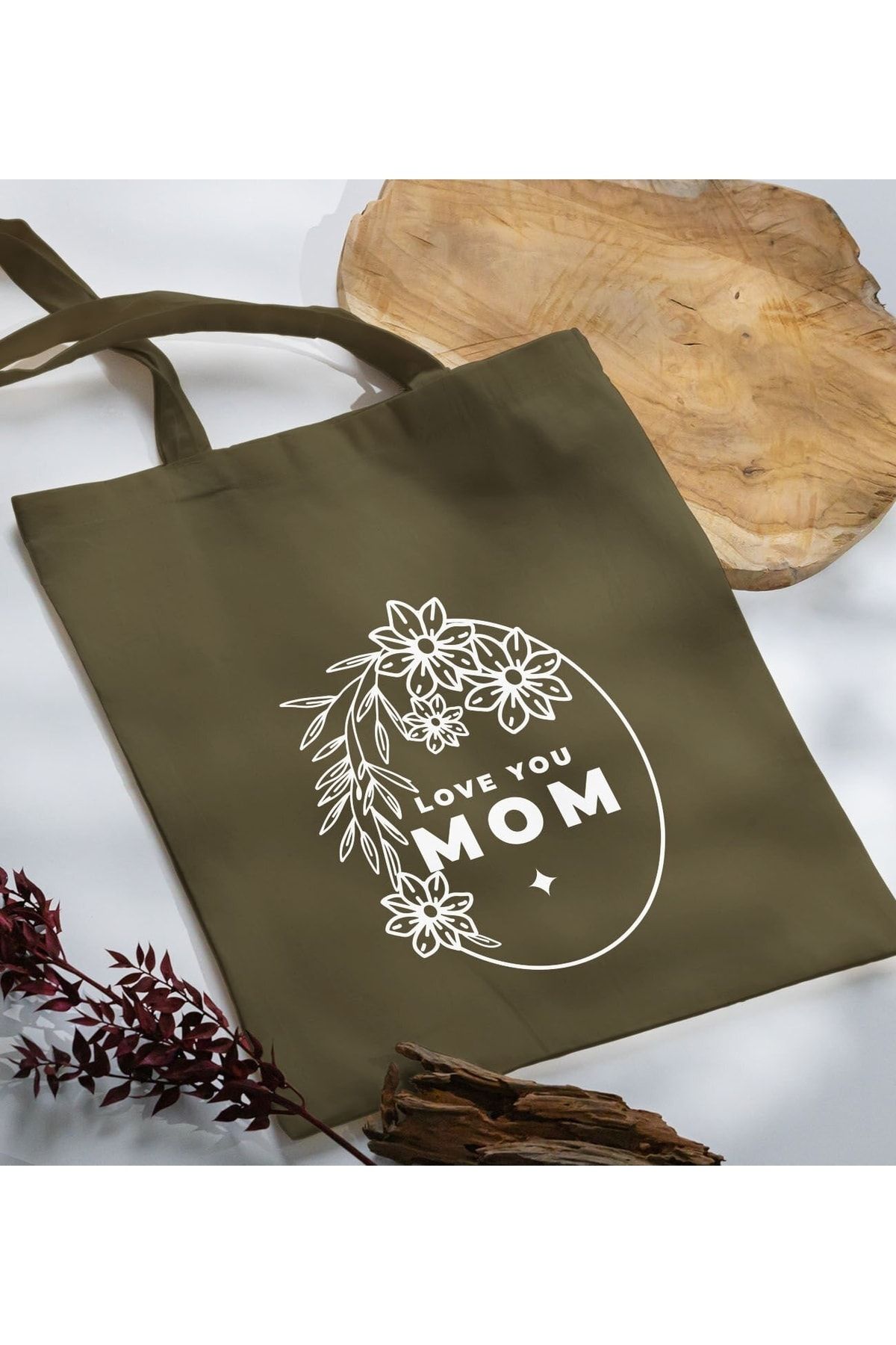 Bk Gift Shoulder Bag Khaki Digital print Trendyol