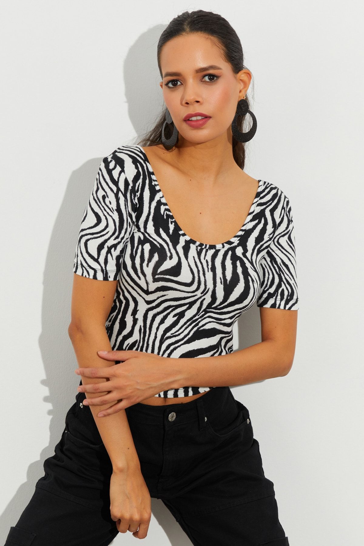 Cool &amp; Sexy Bluse Weiß Slim Fit NA6501
