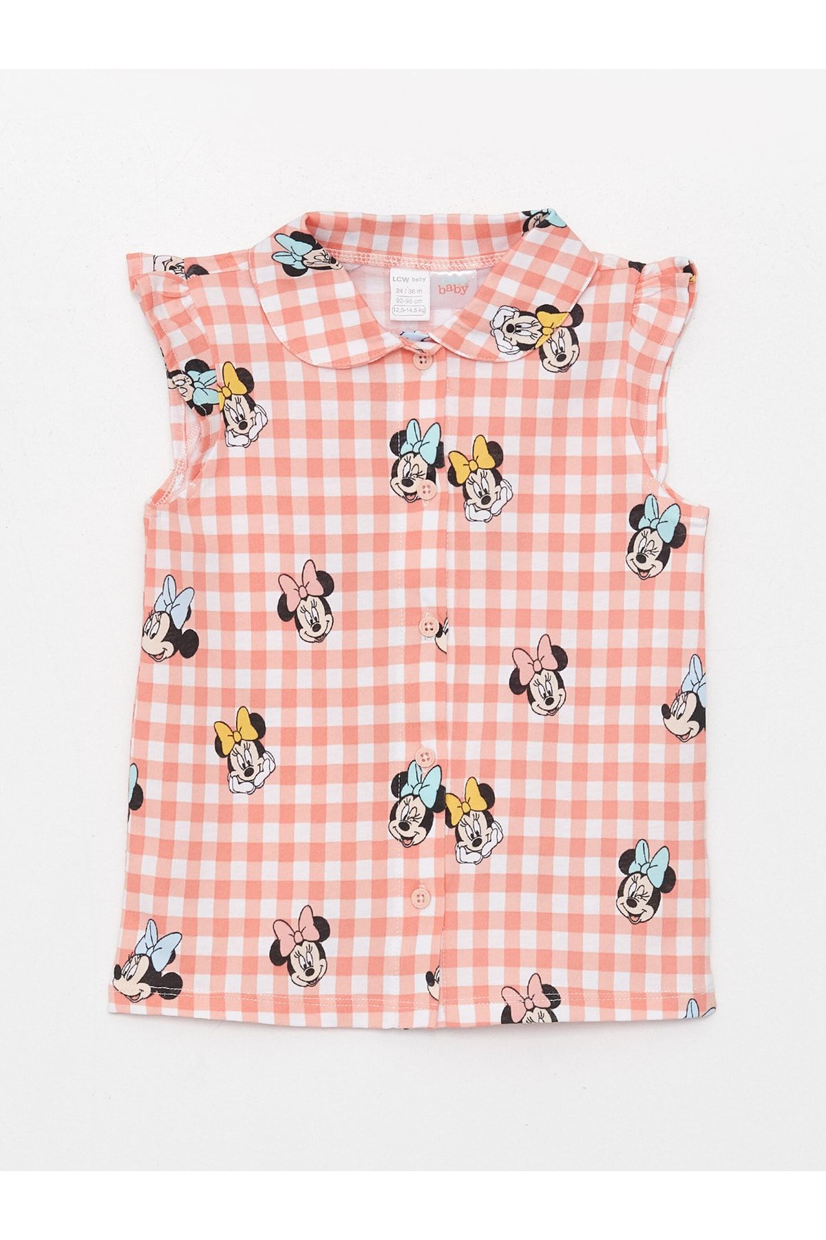LC Waikiki-Pyjama-Set für Baby-Mädchen mit Kragen mit Minnie- und Mickey-Mouse-Aufdruck 3