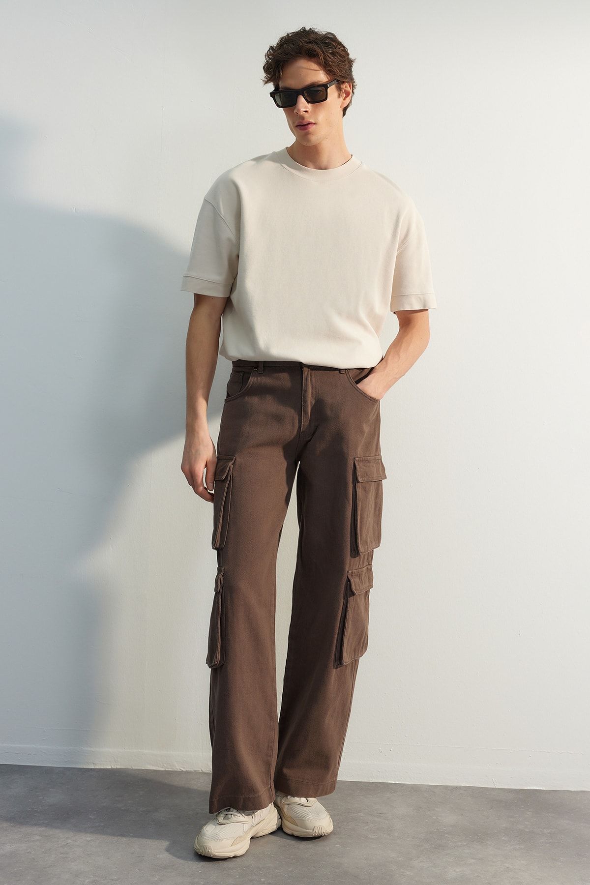 Trendyol Collection-Limited Edition Brown Premium Pocket Baggy Cargo Pants Tmnss23Pl00036 5