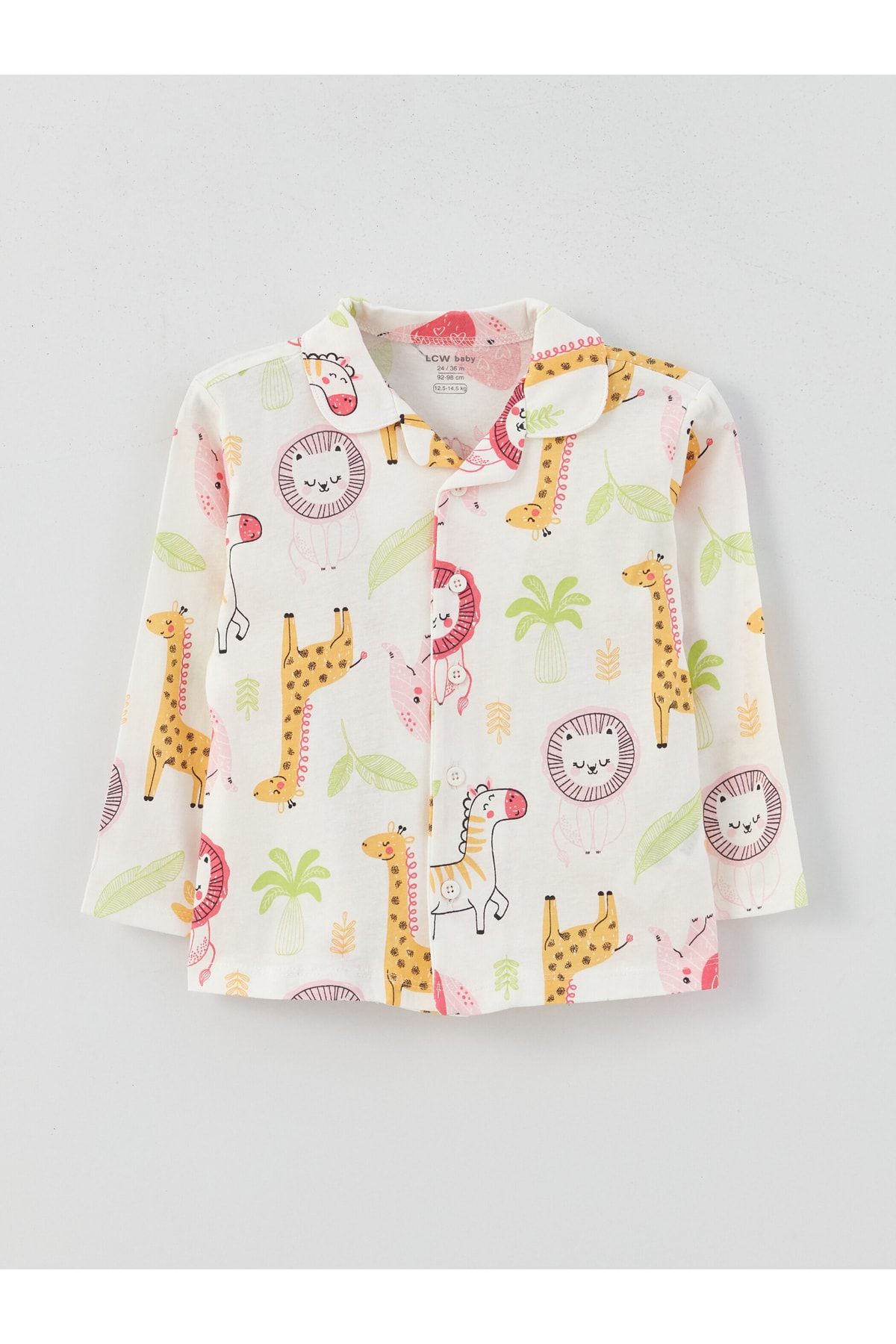 LC Waikiki-Pyjama-Set für Baby-Mädchen mit Polokragen und langen Ärmeln und Aufdruck 2