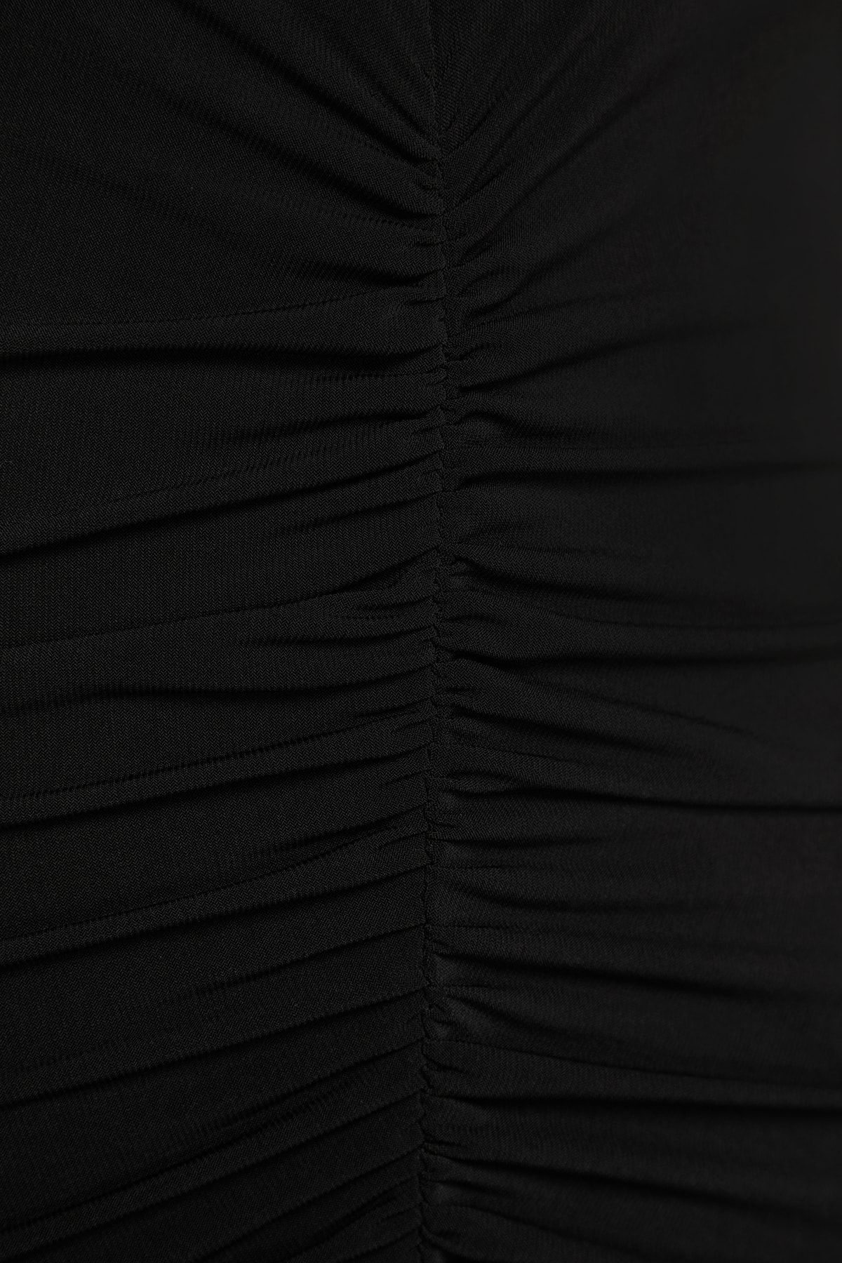 Trendyol Collection-Schwarzes, drapiertes Neckholder-Bleistiftkleid aus flexiblem Strick in Midilänge TWOSS23EL02370 7