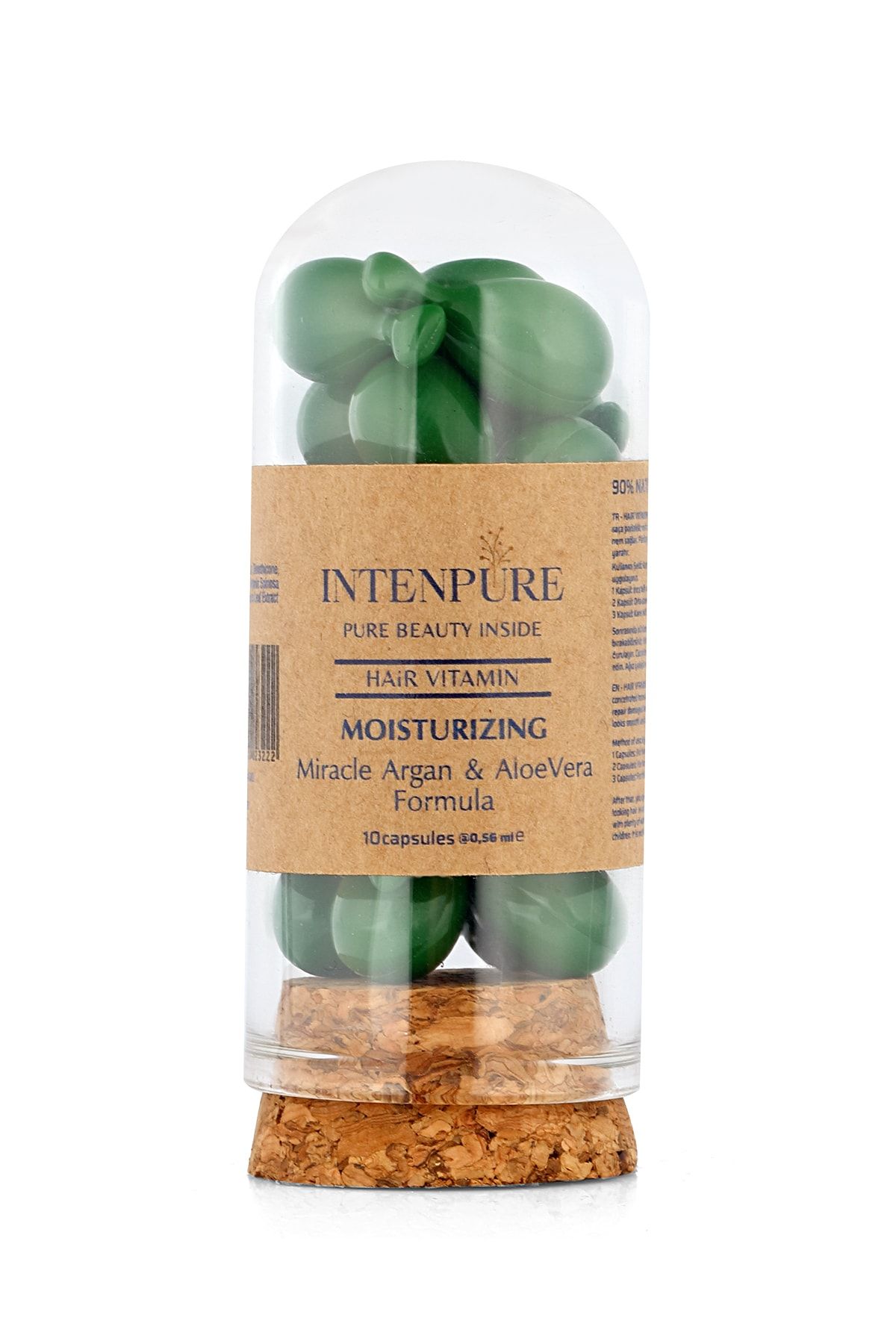 ویتامینه مرطوب کننده با رطوبت بالا غنی شده با آلوورا و روغن آرگان 10 کپسول intenpure