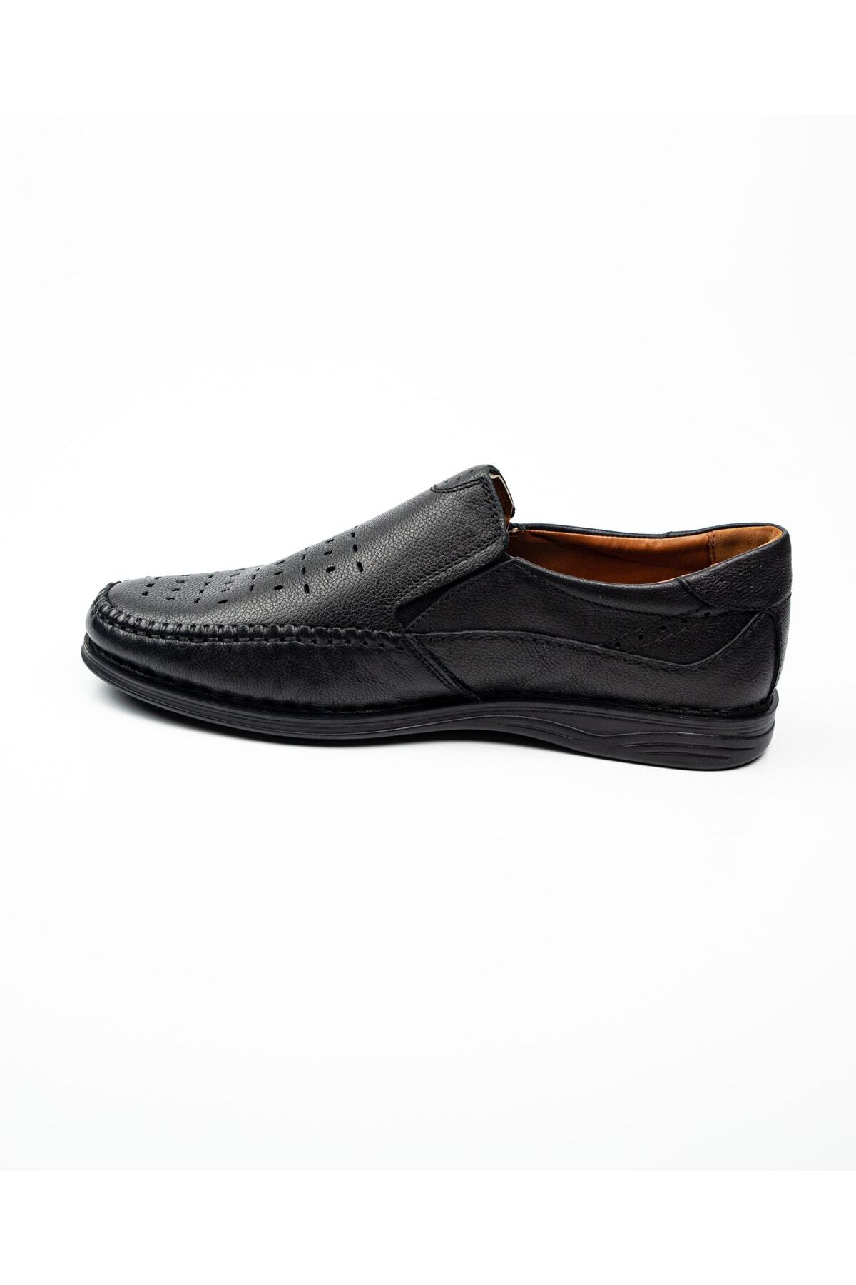 Polaris-106715 Black Leather Five Point Men's Casual Shoes 3