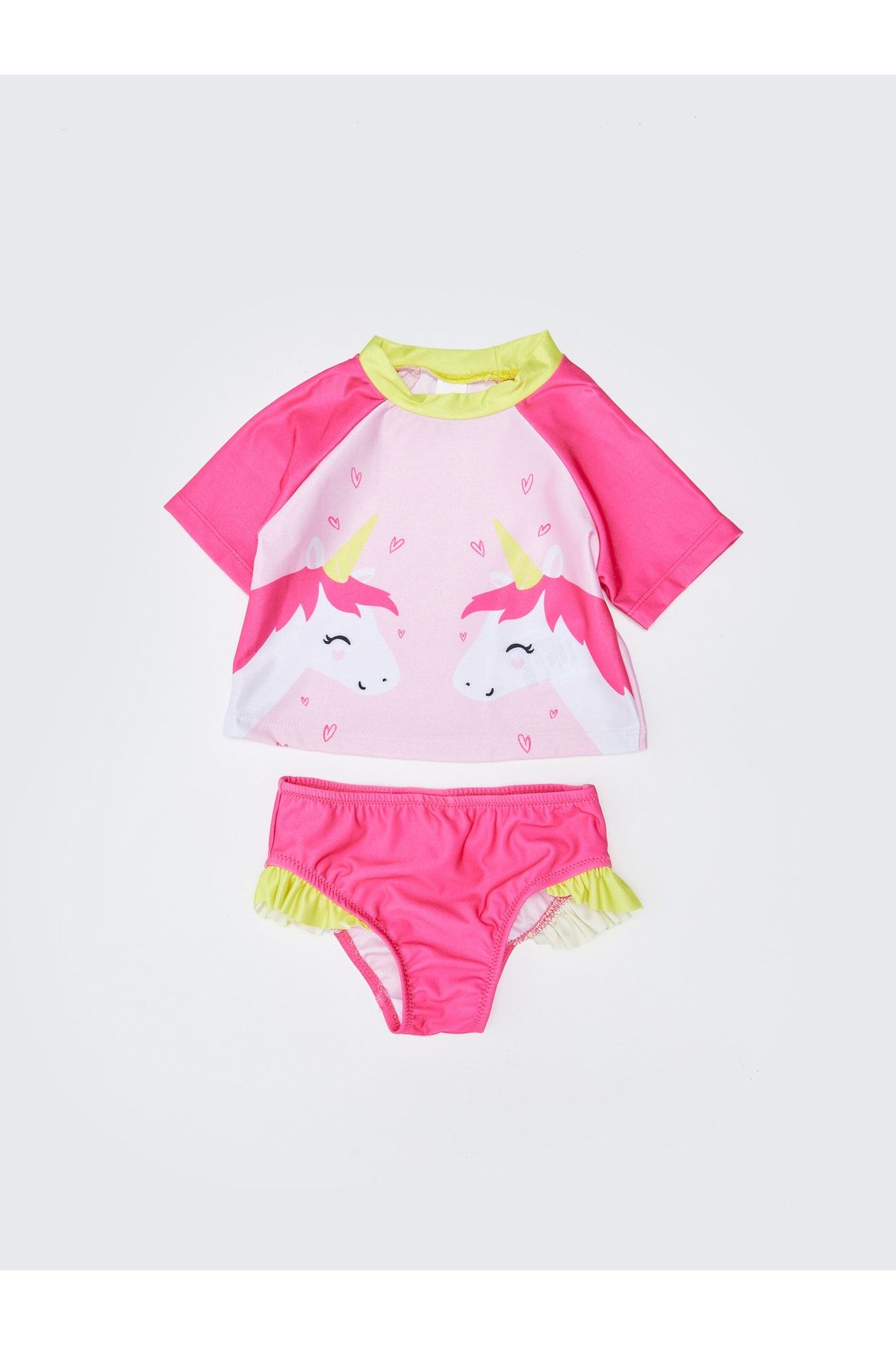 LC Waikiki Zestaw Bikini Dla Dziewczynki Z Elastycznego Materiału, Z Nadrukiem, 2-częściowy Kobieta - 9–12 months