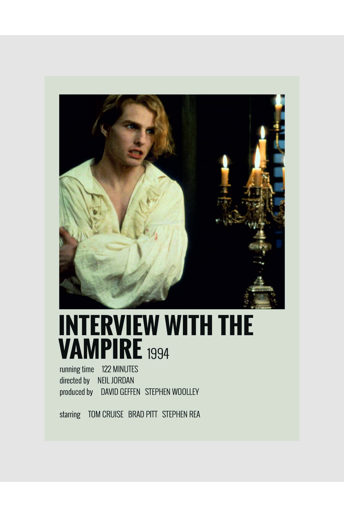 Interview With The Vampirev Film Info Card Wall Poster