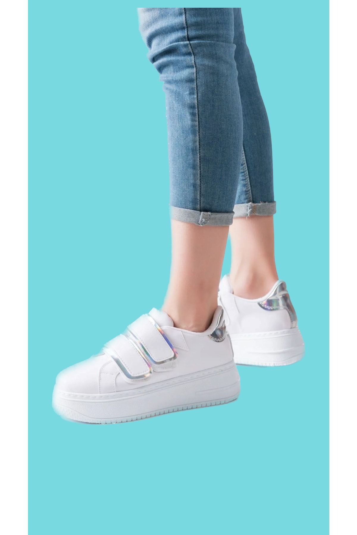 MASALATT N Laceless Velcro High Sole Skin Women s Sports Sneaker
