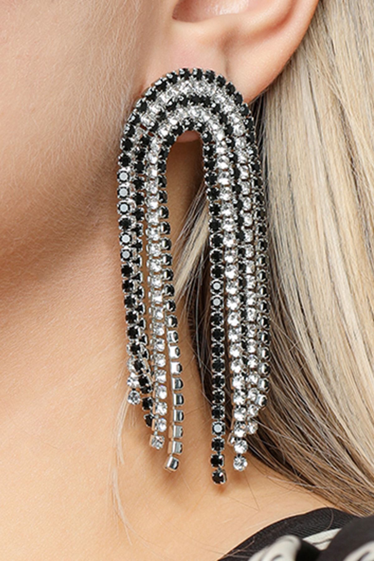 Long silver clearance earrings for prom