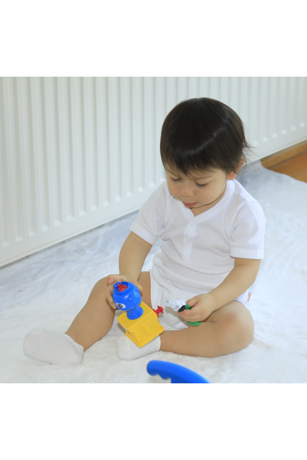 بادی نوزادی پسرانه – دخترانه سفید Bahar Bebe | BB0007BD اورجینال - تصویر 2