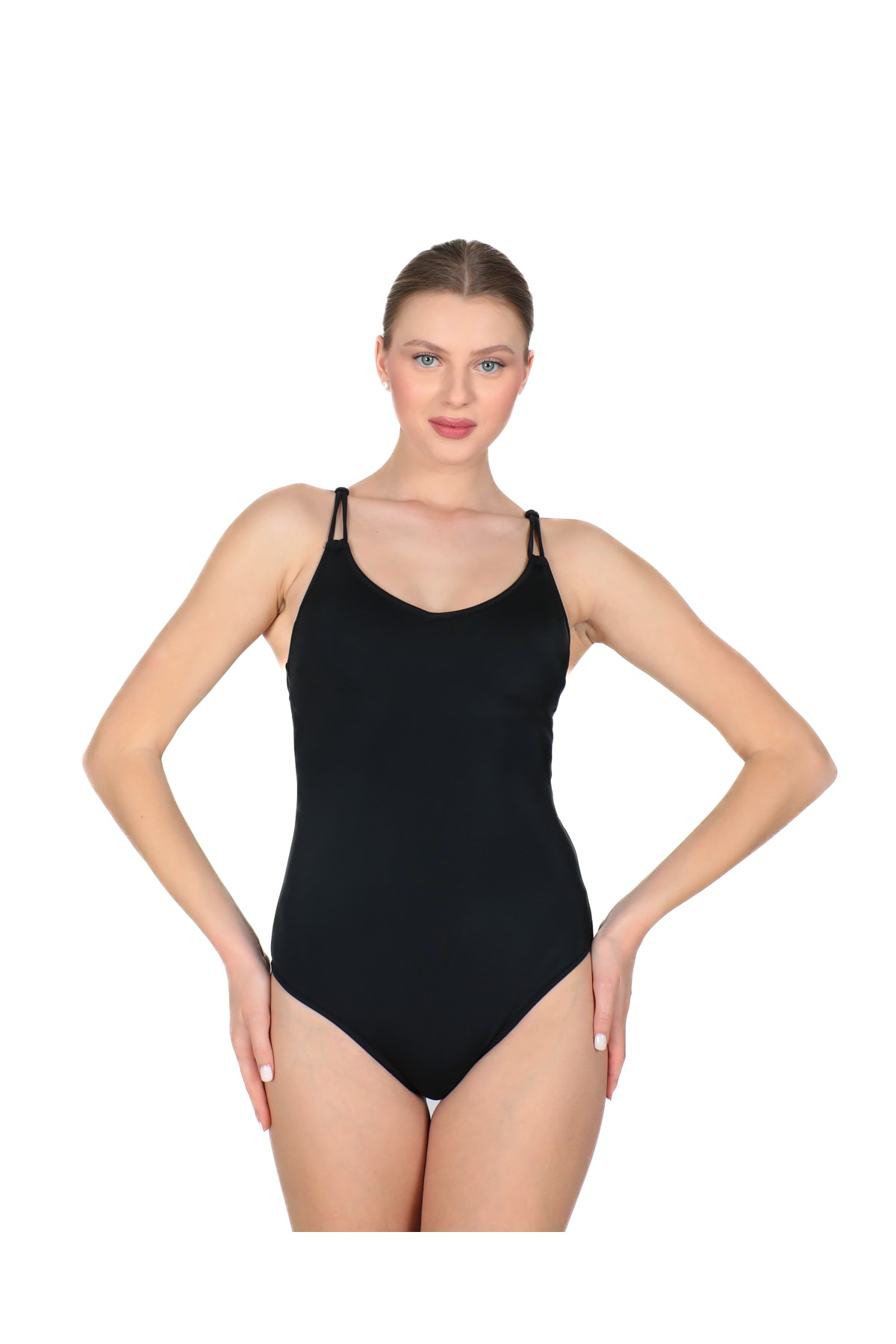 Spaghetti Thin Strap Swimsuit Black