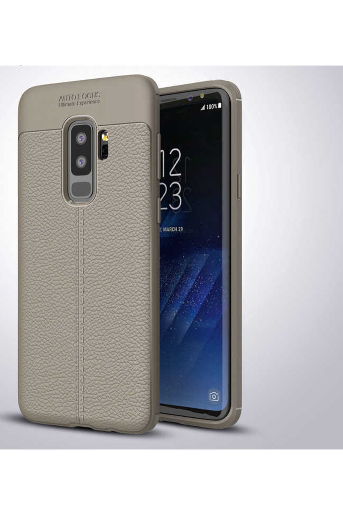 Samsung Galaxy S9 Plus Case Great Cut Niss Cover with Leather Surface Look