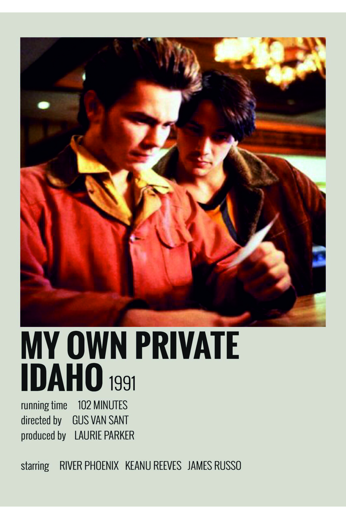 fırsatlar diyarı My Own Private Idaho Film Info Card Bilgi Kartı Duvar ...
