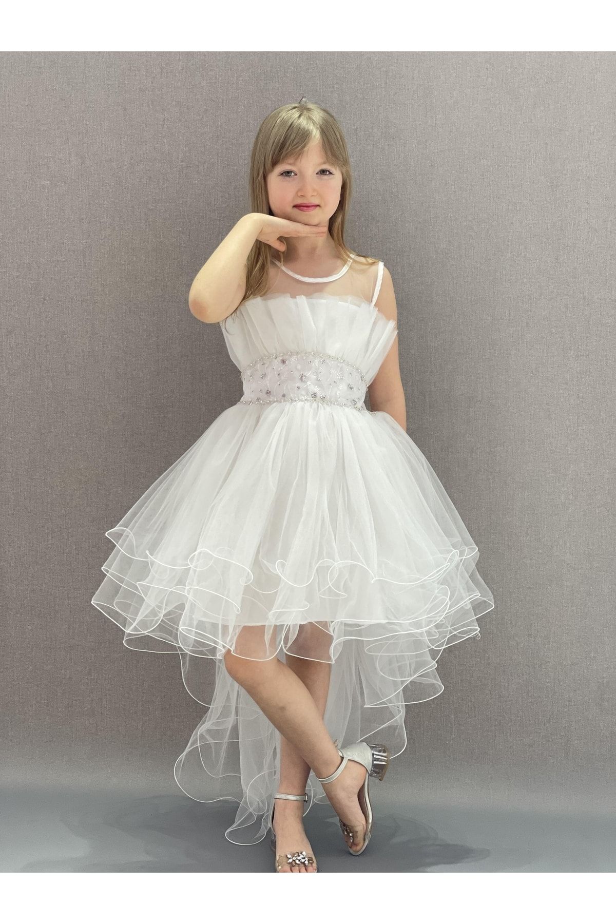 Merto lu Baby Evening Prom Dress White Standard Trendyol