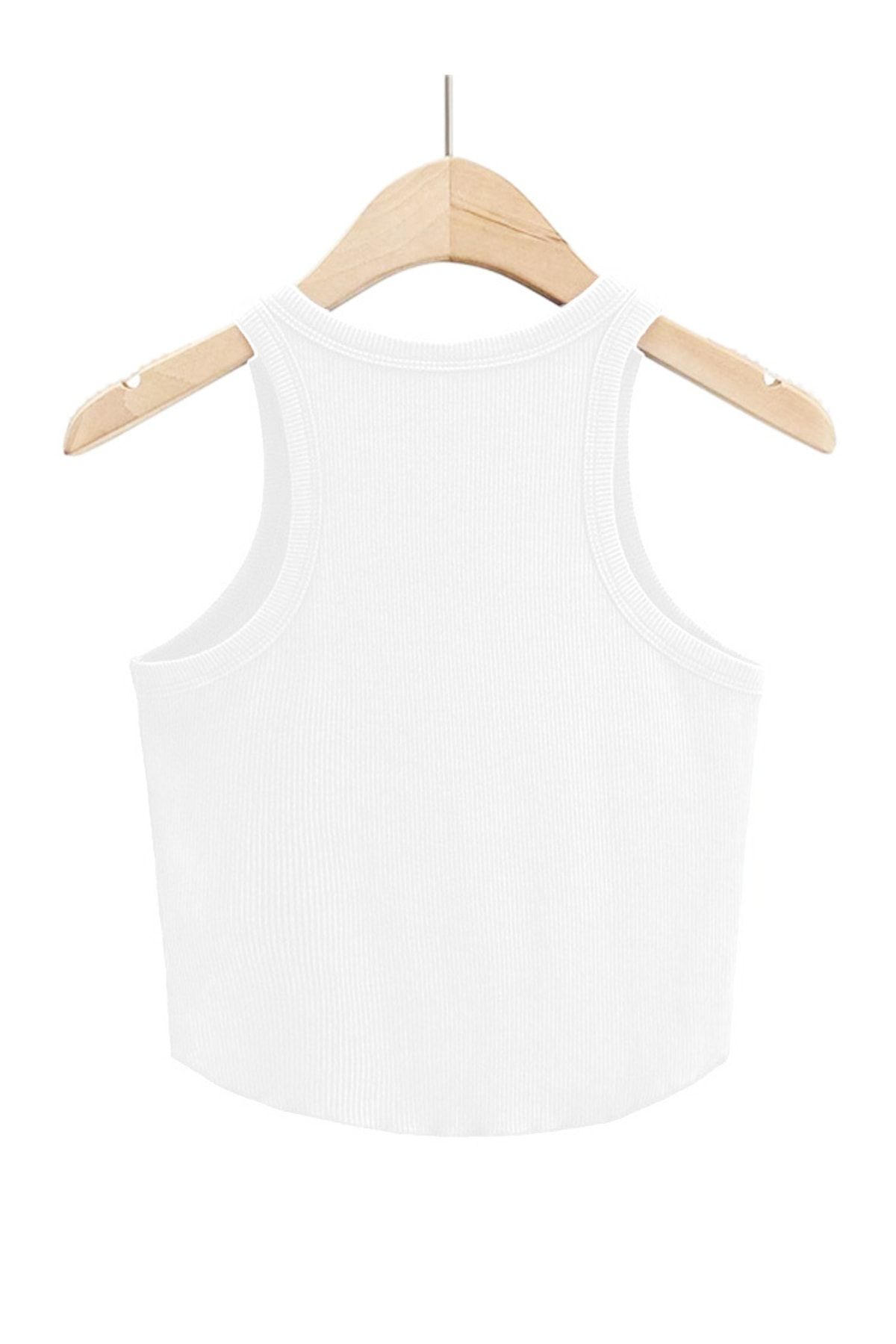 Liona-Women's White Color Crew Neck Crop Top Blouse with Oval Skirt 2
