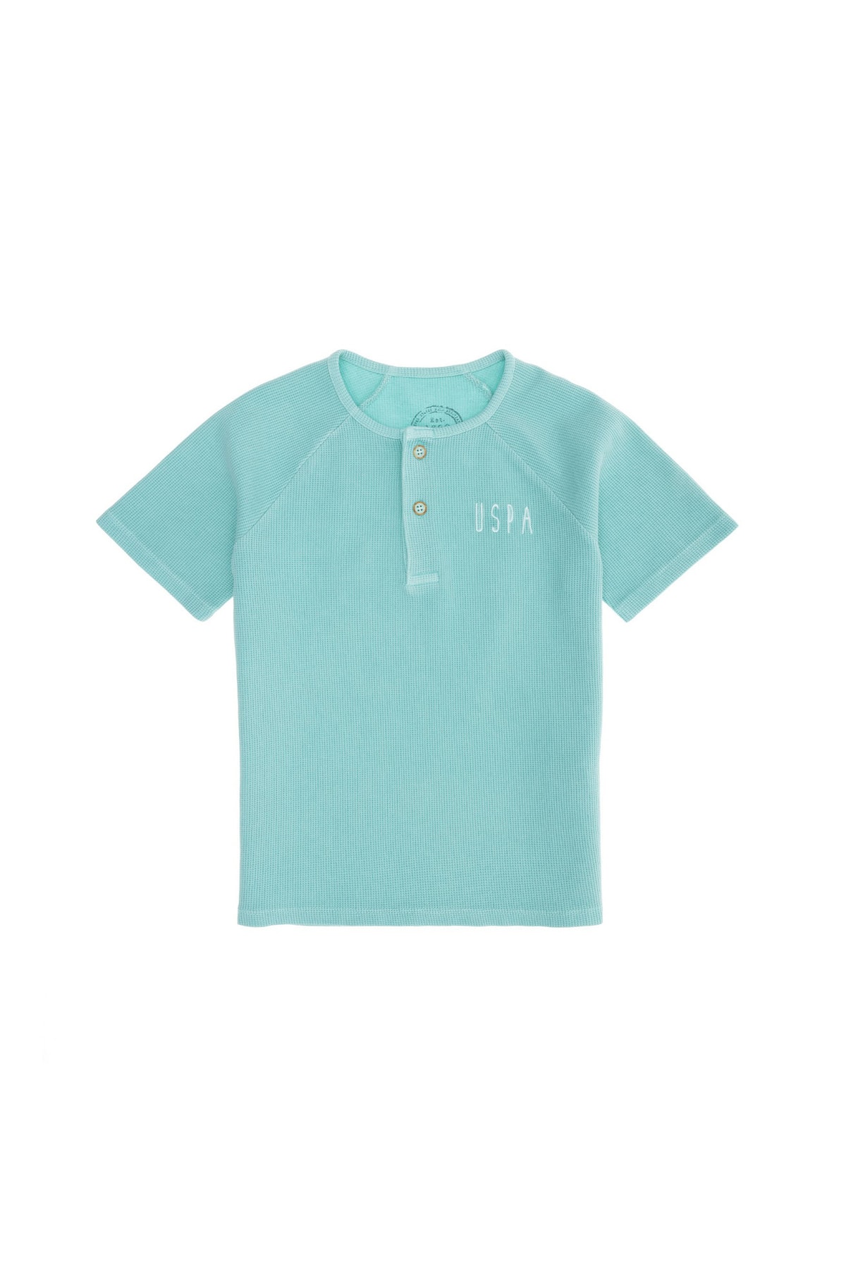 یو اس پولو تی شرت پسرانه ساده نعنایی Fanokids