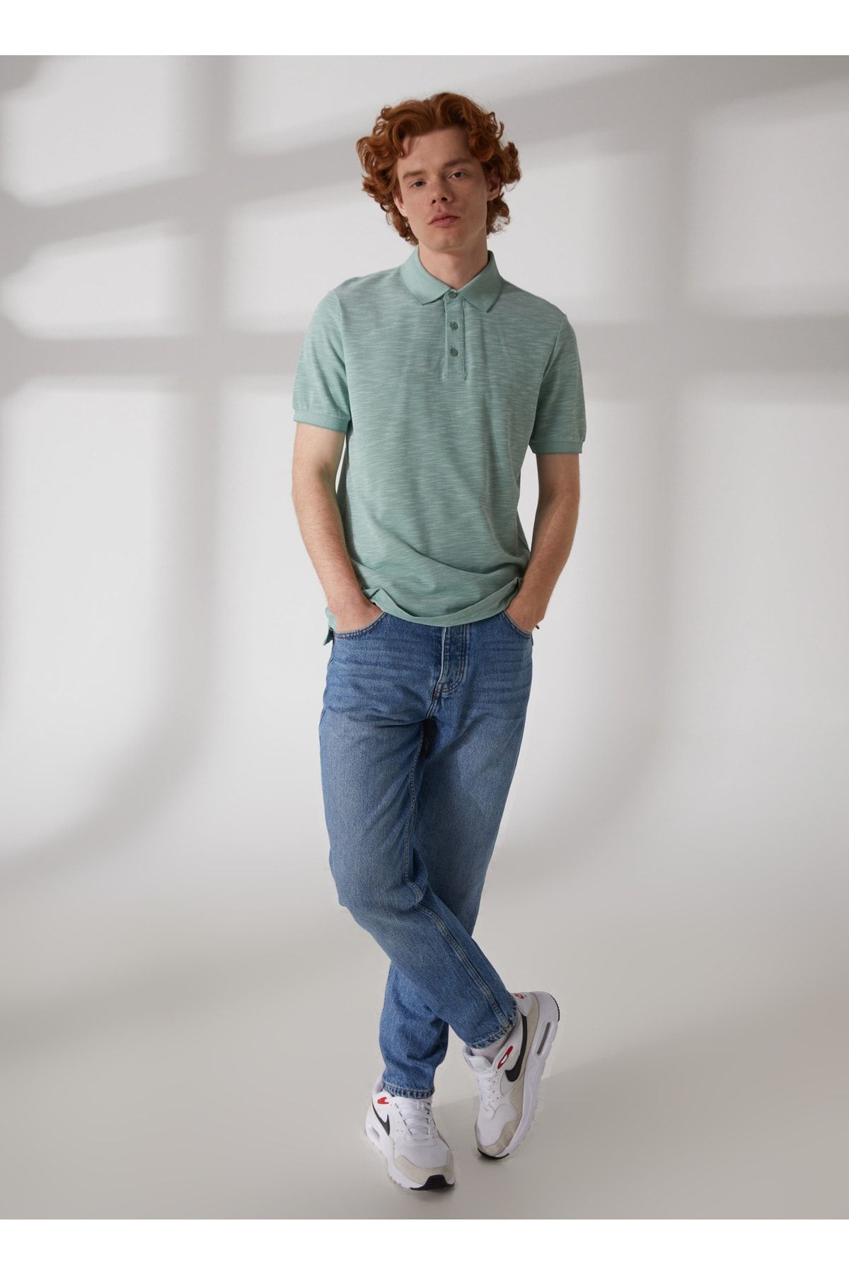 تی شرت سبز مردانه Polo Green 232 LCM 242057 Jake Pastel Lee Cooper