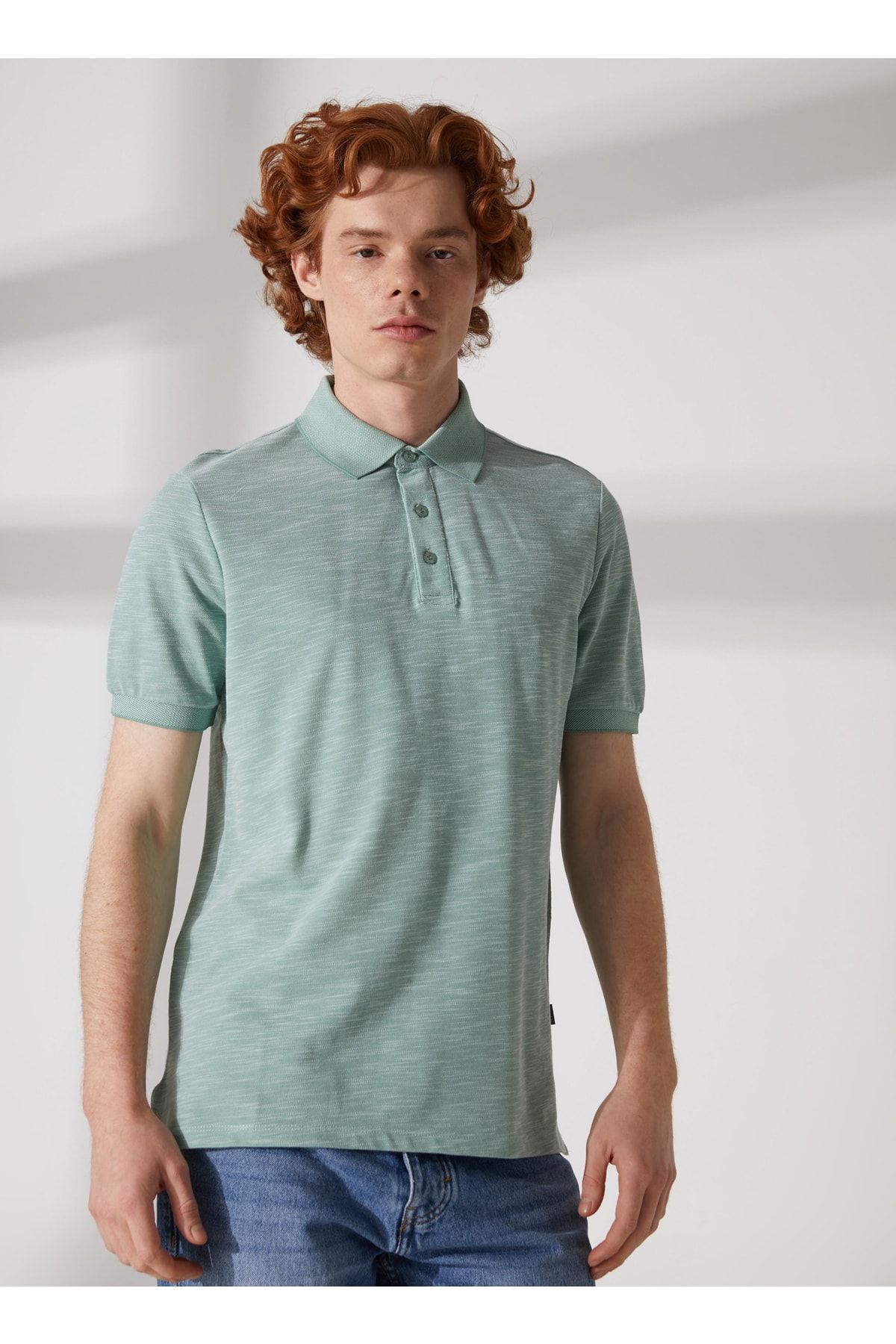 تی شرت سبز مردانه Polo Green 232 LCM 242057 Jake Pastel Lee Cooper