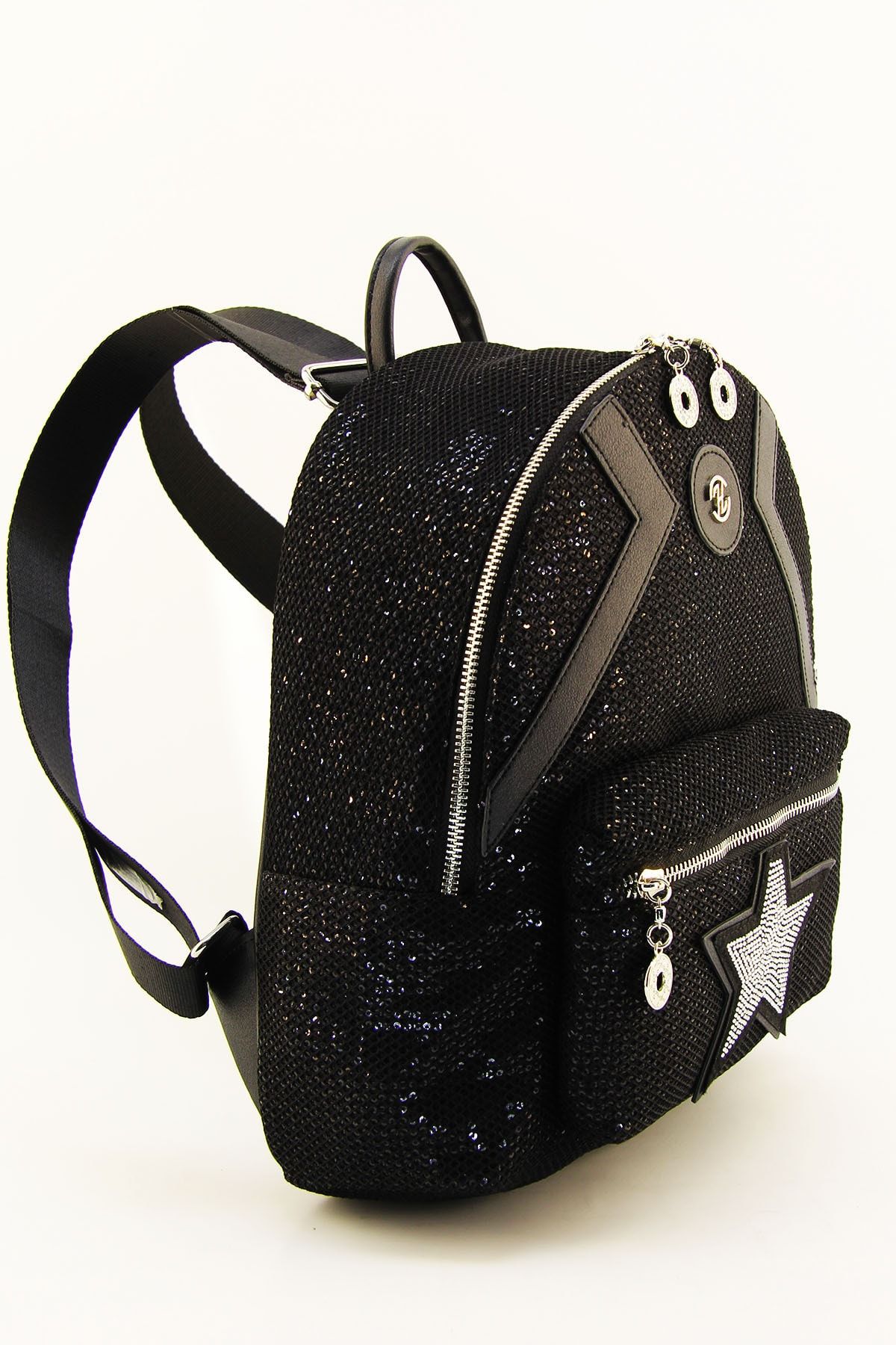 Black store sequin backpack