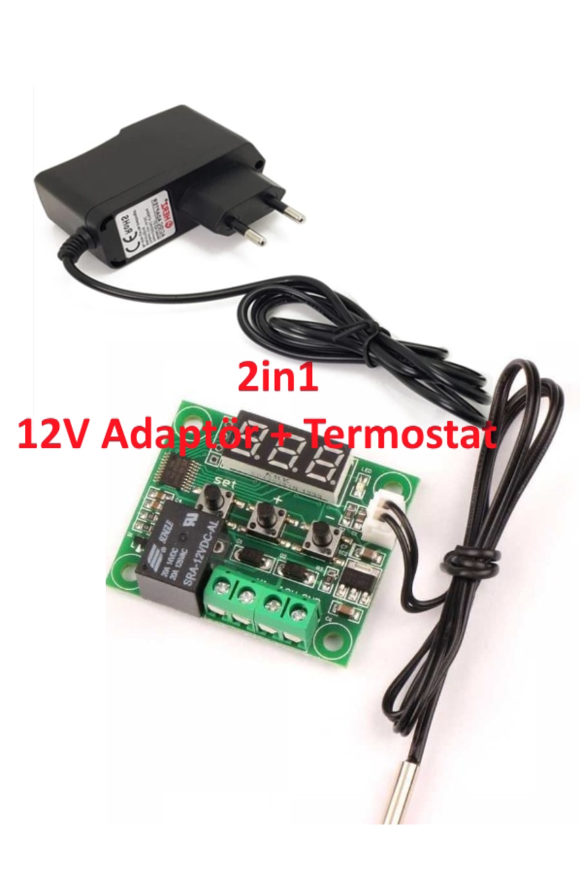 W1209 Termostat, 12v Adaptör, Kuluçka Için Termostat, Kuluçka Termostat Adaptör