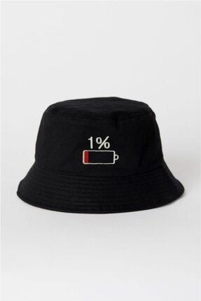 Siyah %1 Şarj Balıkçı Şapka Bucket Hat EFBUTIK3144