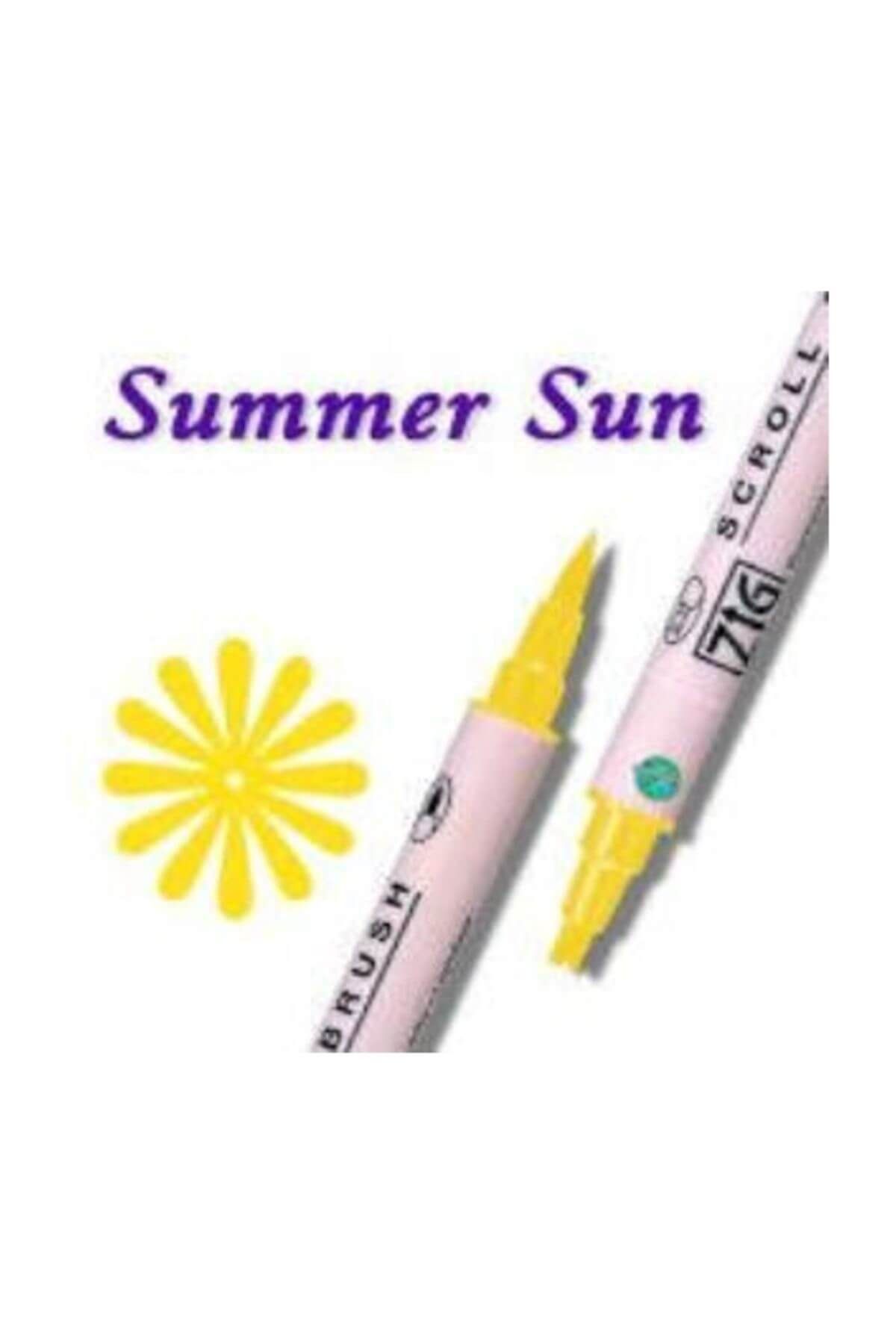 Zig-Scroll & Brush Double Line and Brush Tip Calligraphy and Shading Pen 503 Summer Sun 2