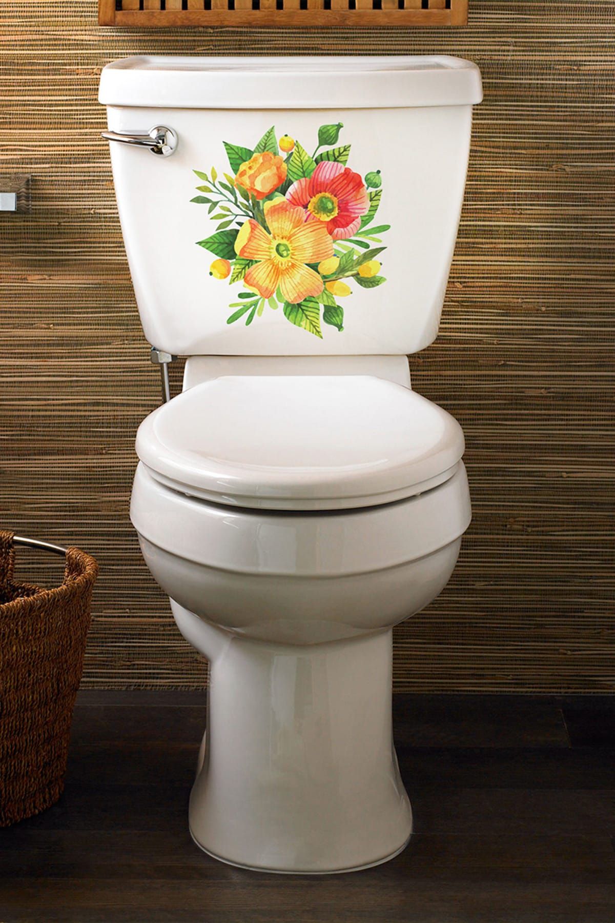 Tilki Dünyası-Colorful Flowers Toilet Seat and Bathroom Sticker CLRFLL0001 1