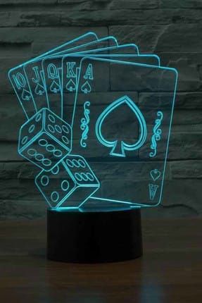 3 Boyutlu Poker Lamba (7 Farklı Işık Rengi) LAMP 291-R