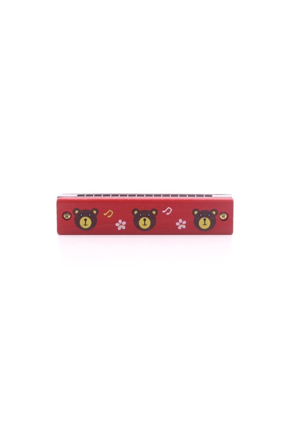 Kesene 1 Piece Wooden Harmonica 16 Holes Double Row Red Pattern Children s Harmonica