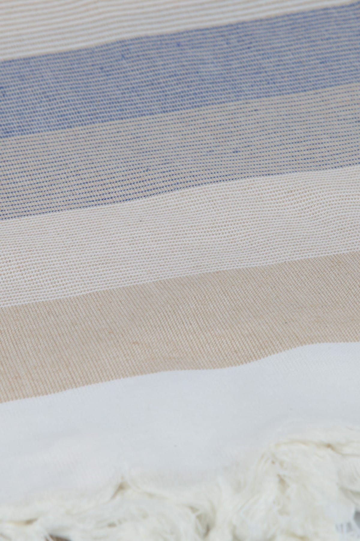 Bedinn-Peshtemal Stripe bej-crem-albastru Pst105 3