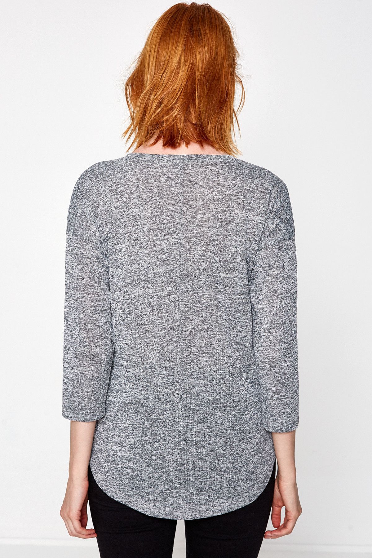 Koton Bluse Grau Regular Fit Fast ausverkauft FN7623