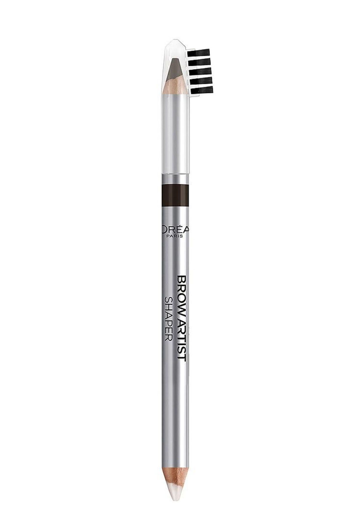 L'Oreal Paris مداد ابرو دو طرفه Brow Artist Shaper رنگ سفید و قهوه ای تیره شماره 04