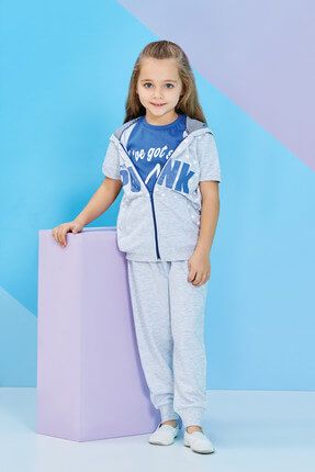 Kız Çocuk Yelekli Pijama Takımı 8018