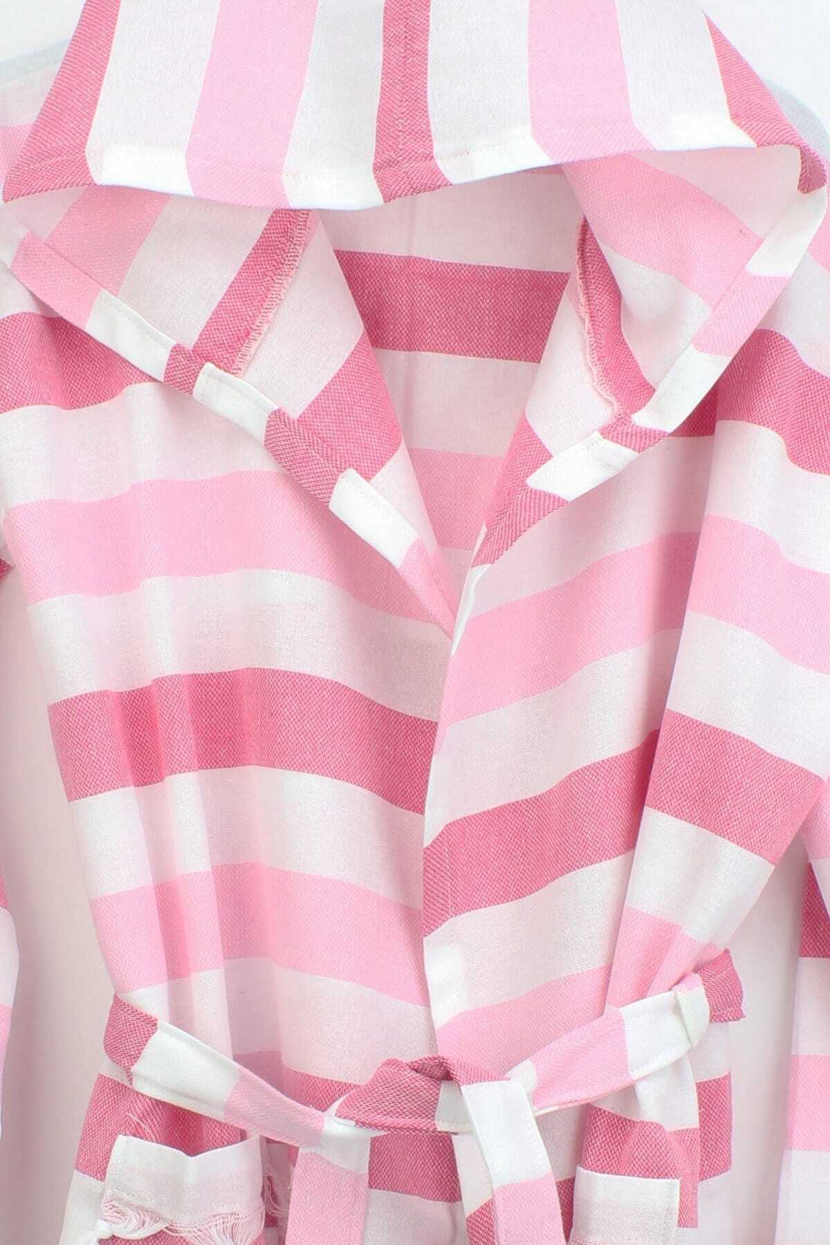 Bedinn-Μπουρνούζι Peshtemal Rainbow Pink-White 2