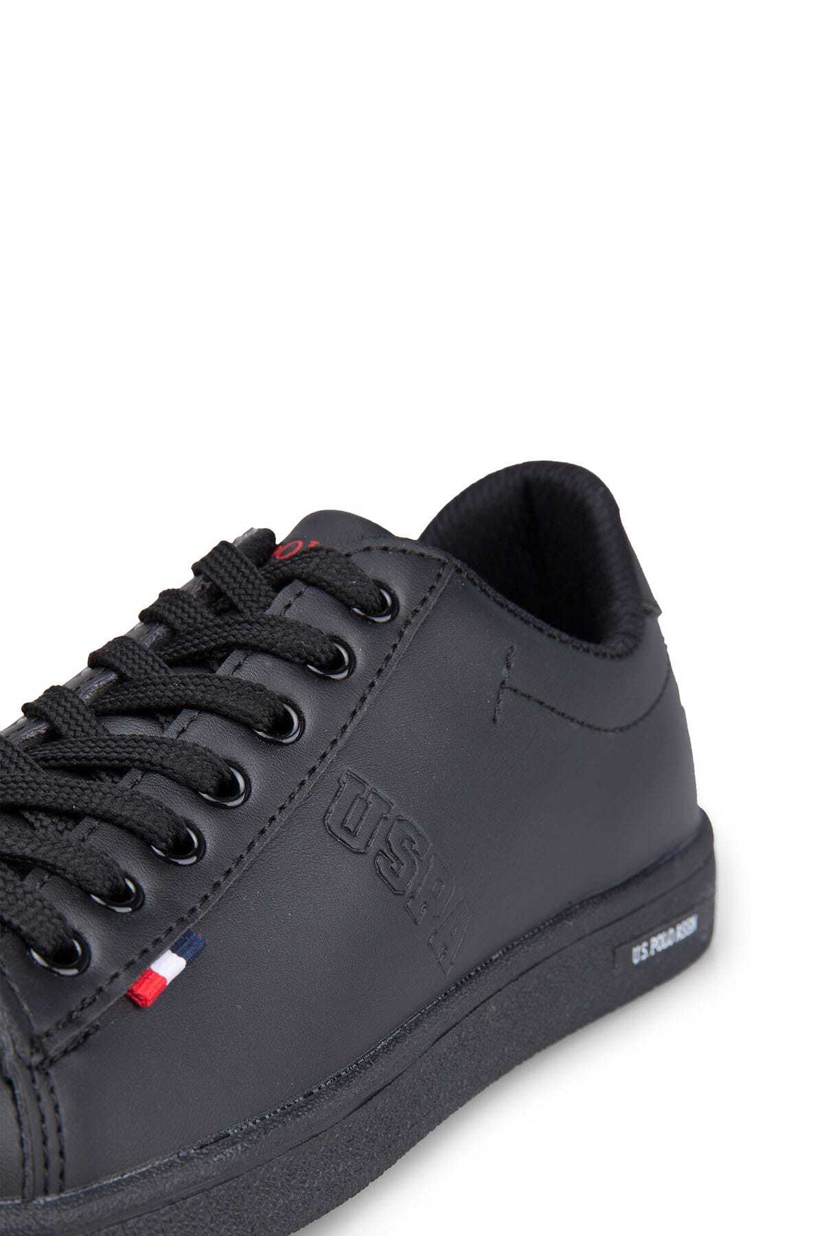 اسنیکر U.S. Polo Assn. اورجینال پسرانه – دخترانه برند یو اس پلو FRANCO Unisex Black Lace-up Sneaker Shoes FRANCO - تصویر 6