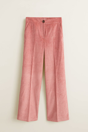 Mango Woman Kadin Pembe Duz Kesim Fitilli Kadife Pantolon 31025760 Fiyati Yorumlari Trendyol