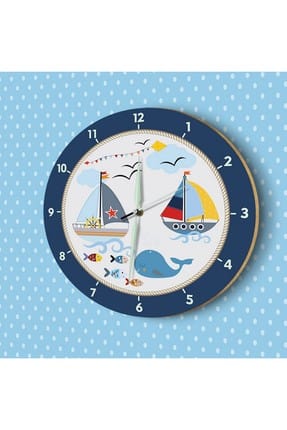 Dekor Loft Denizci Fosforlu Çocuk Odası Duvar Saati