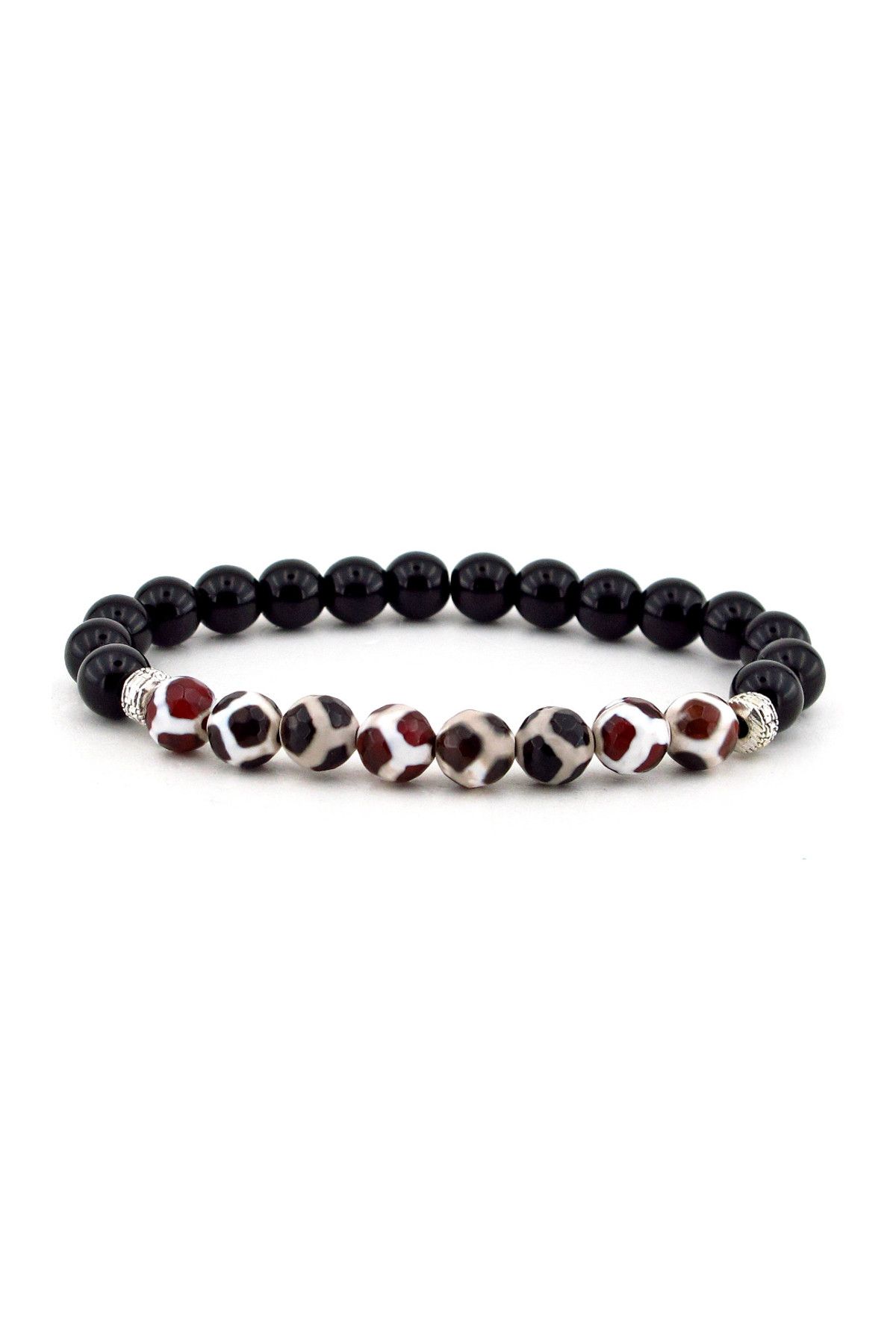 Solfera-Men's Agate Bright Onyx Natural Stone Bracelet B772 1