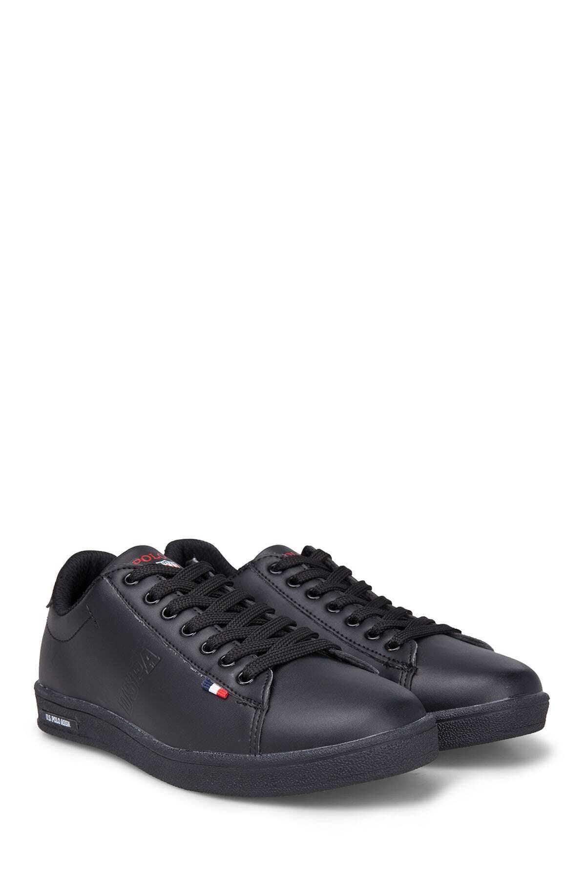 اسنیکر U.S. Polo Assn. اورجینال پسرانه – دخترانه برند یو اس پلو FRANCO Unisex Black Lace-up Sneaker Shoes FRANCO - تصویر 4