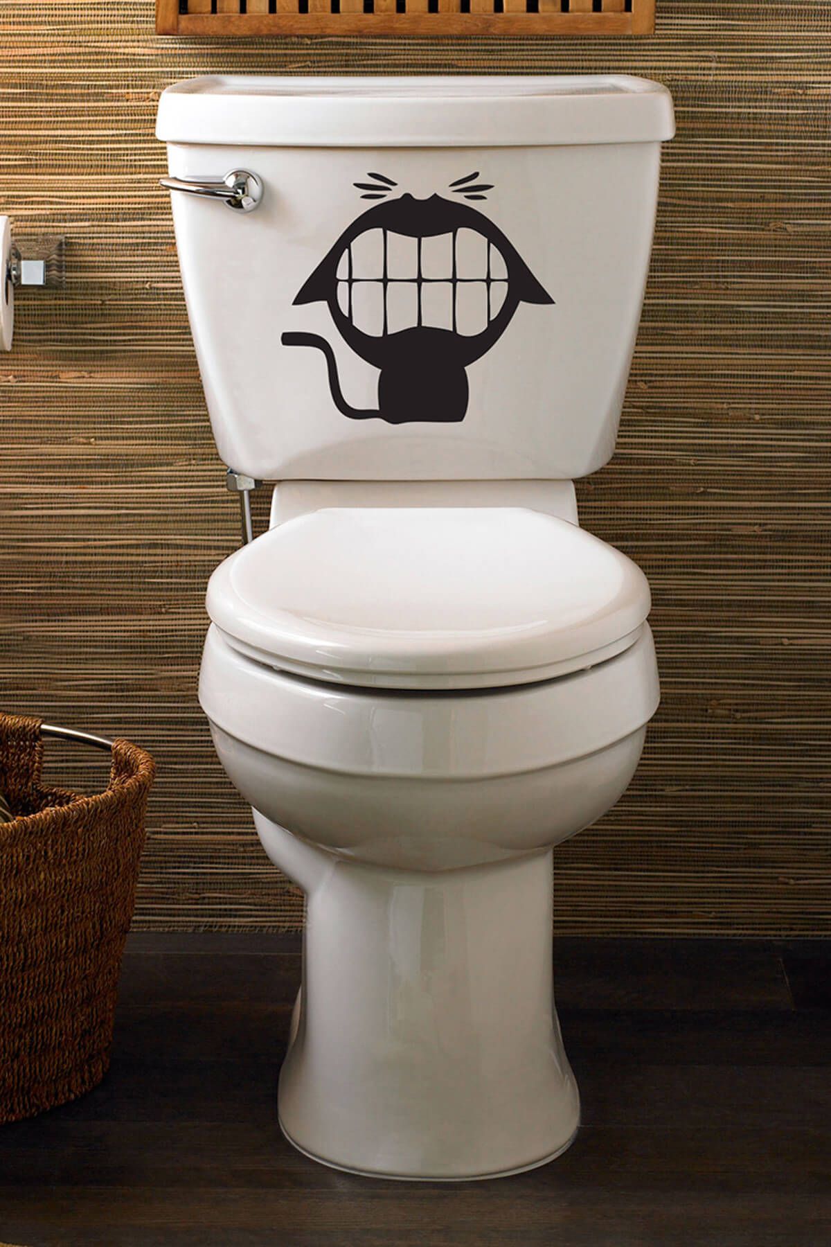 Tilki Dünyası-Struggling Cat Toilet Seat Sticker 1