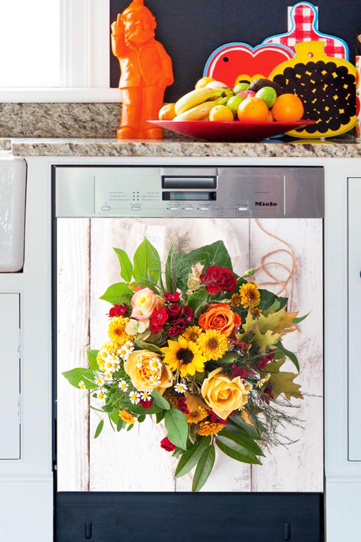 Tilki Dünyası-Flower Bouquet Dishwasher Door Sticker 1