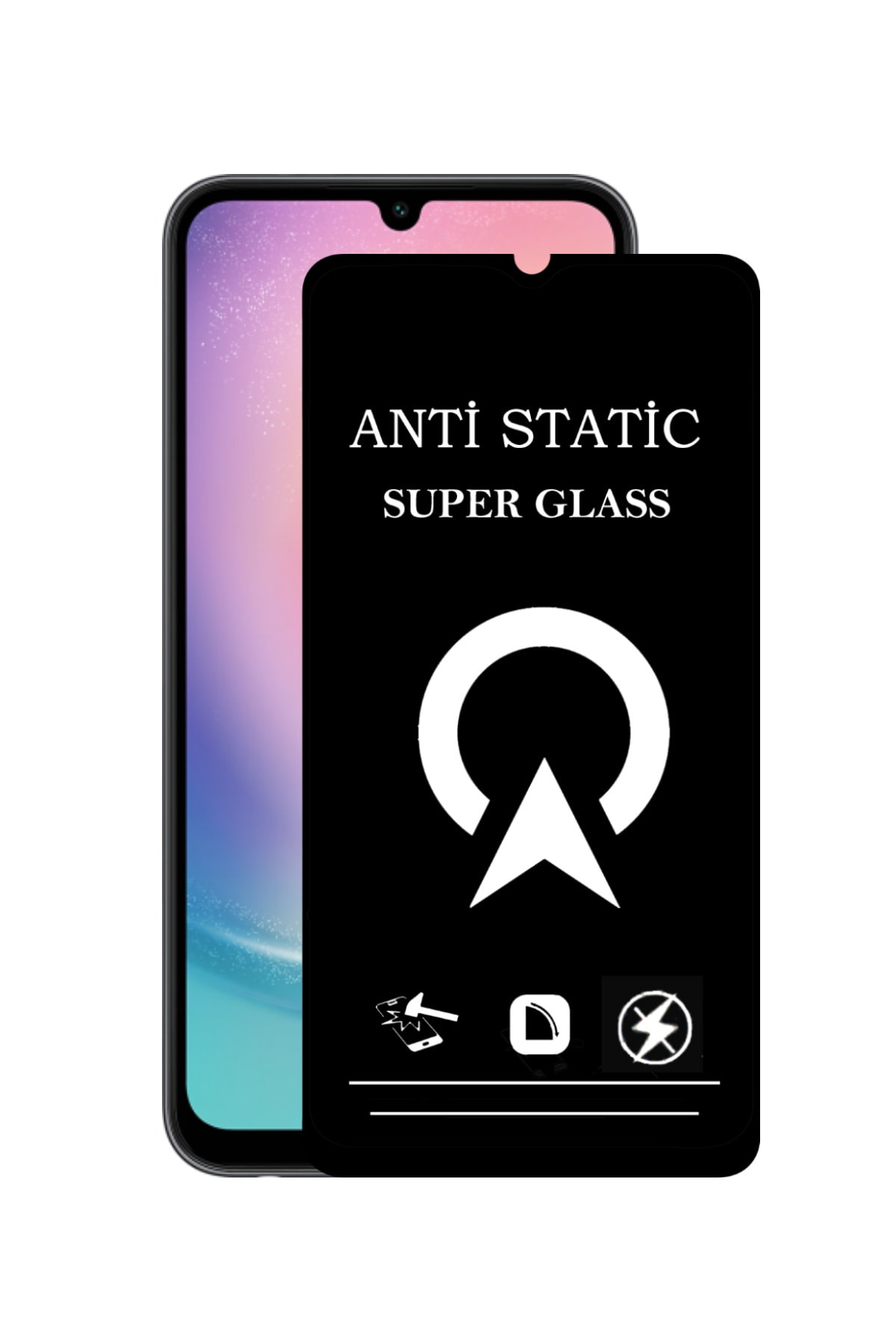 Samsung Galaxy A24 Tam Kaplayan Anti Statik Çizilmez Safir Ekran Koruyucu Cam