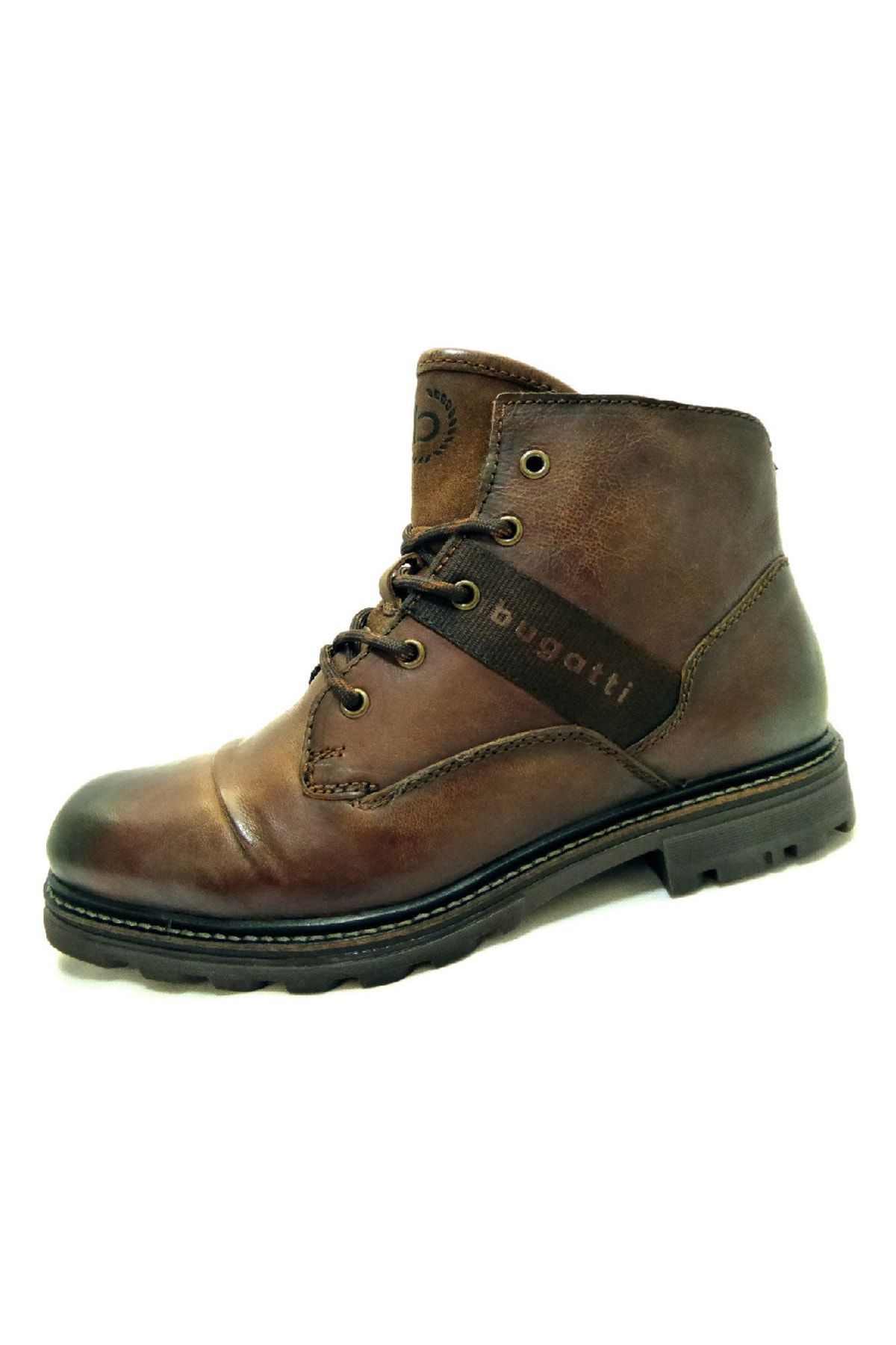 BUGATTI Stiefelette Braun Flacher Absatz