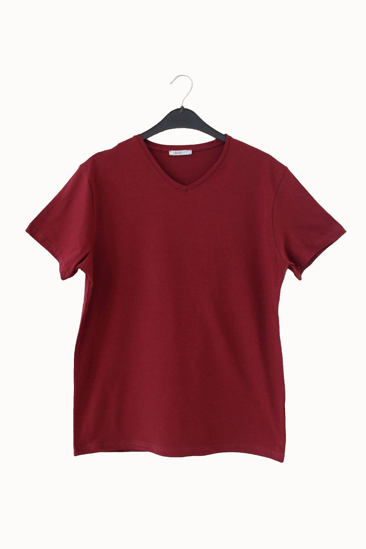 Plain maroon t sales shirt v neck